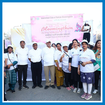 On the occasion of International Women’s Day, the Inner Wheel Club of Rohtak Blooming Dale, in collaboration with LPS Bossard, organized the “Bloomingthon Walkathon” at Subhash Chowk.